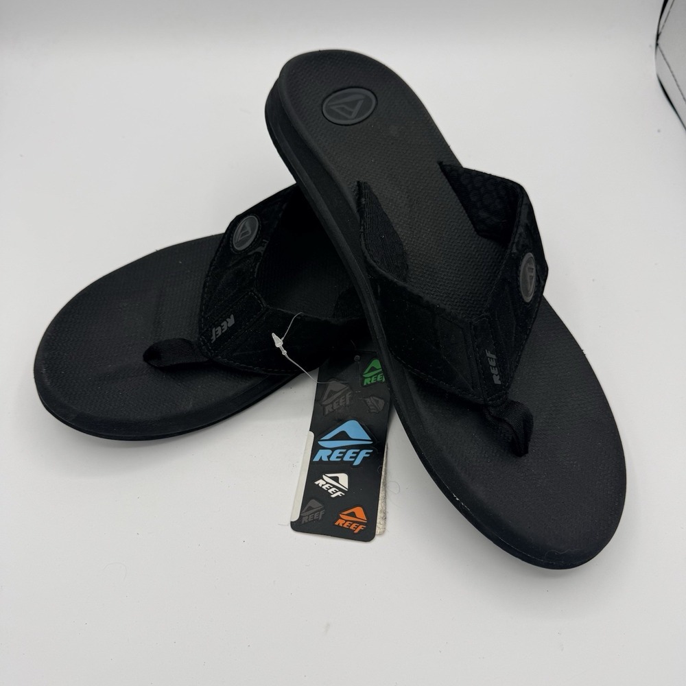 REEF Phantoms Mens Flip Flops Size 12 Black Sandals RF-002476BLA New Tags